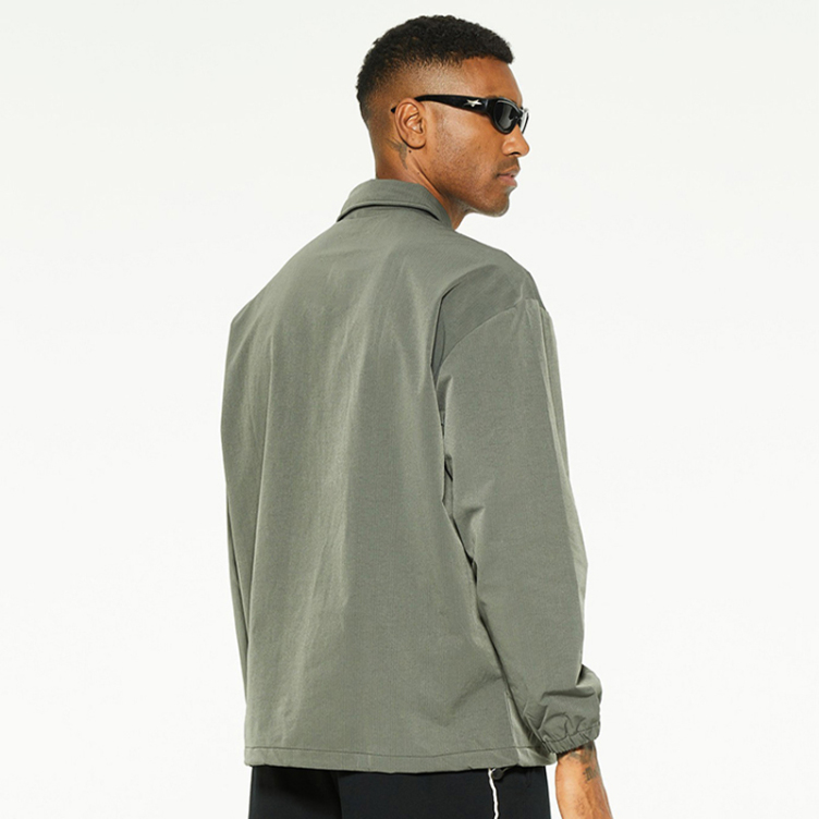 Lettered rubber printed casual cargo shirts