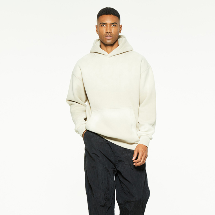 American heavy basic color small neckline crew neck hoodies