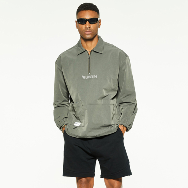 Lettered rubber printed casual cargo shirts