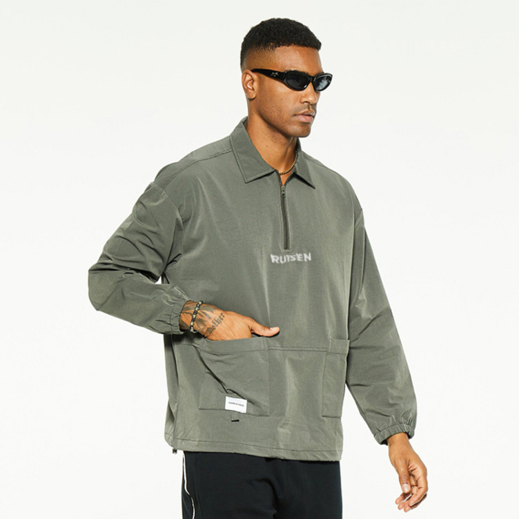 Lettered rubber printed casual cargo shirts