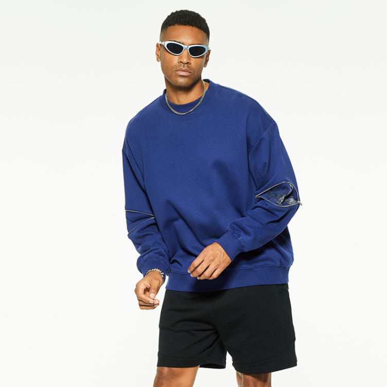 French Terry embroidery combed cotton sweatshirt