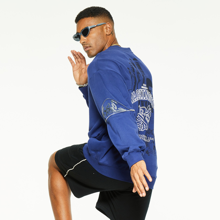French Terry embroidery combed cotton sweatshirt