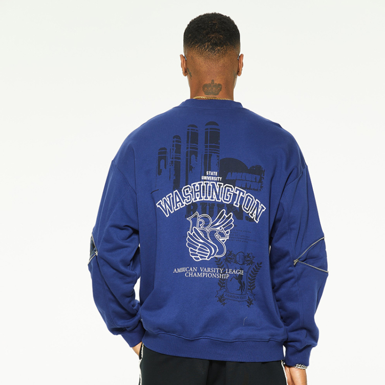 French Terry embroidery combed cotton sweatshirt