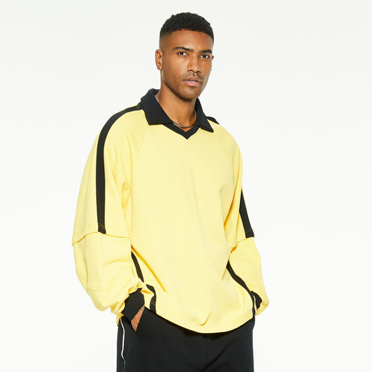 Long sleeve stand up collar casual Colorblock sweatshirts