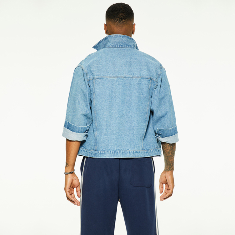 Long sleeve both side pockets cargo Demin shirts