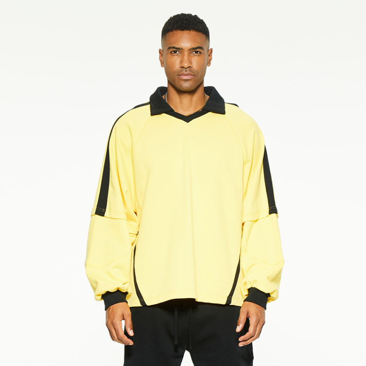 Long sleeve stand up collar casual Colorblock sweatshirts