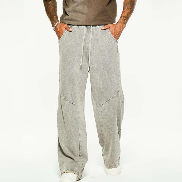 Loose-fitting denim wide-leg pants