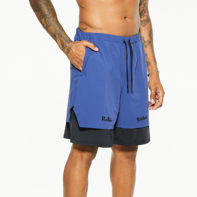 Quick-drying running practice training beach double-layer shorts