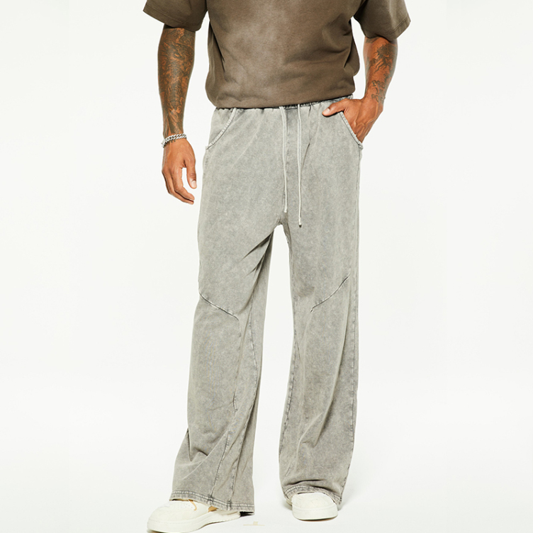 Loose-fitting denim wide-leg pants