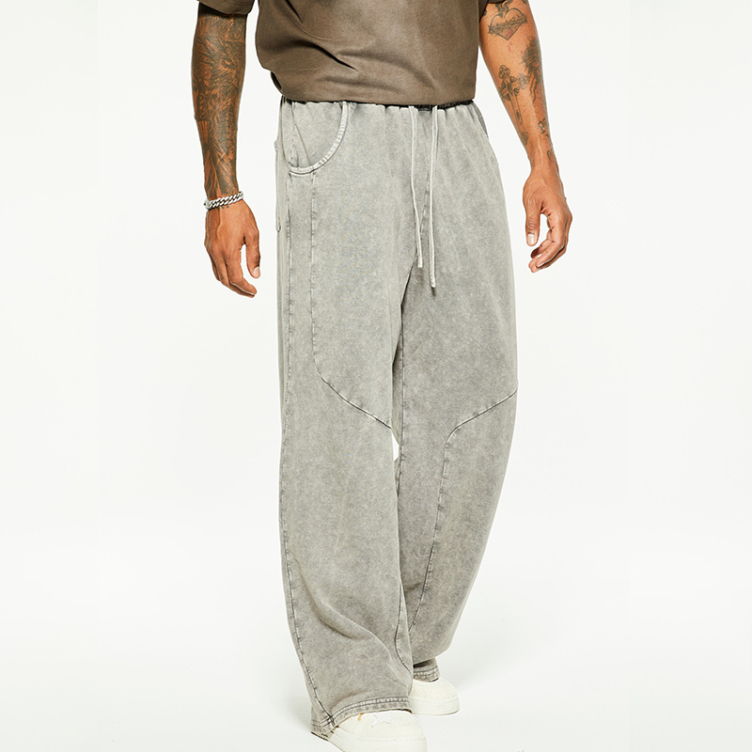 Loose-fitting denim wide-leg pants