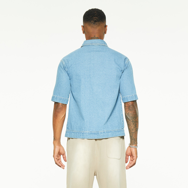 Double pocket American loose denim shirtS