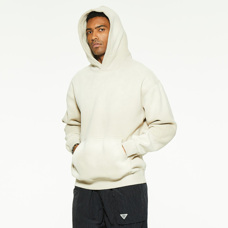 American heavy basic color small neckline crew neck hoodies