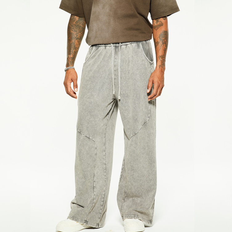 Loose-fitting denim wide-leg pants
