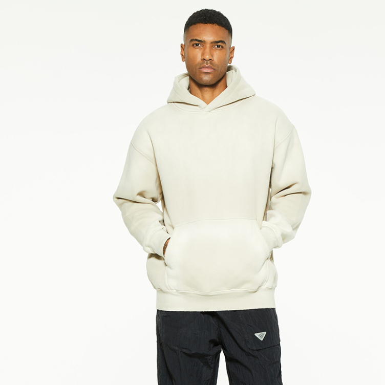 American heavy basic color small neckline crew neck hoodies