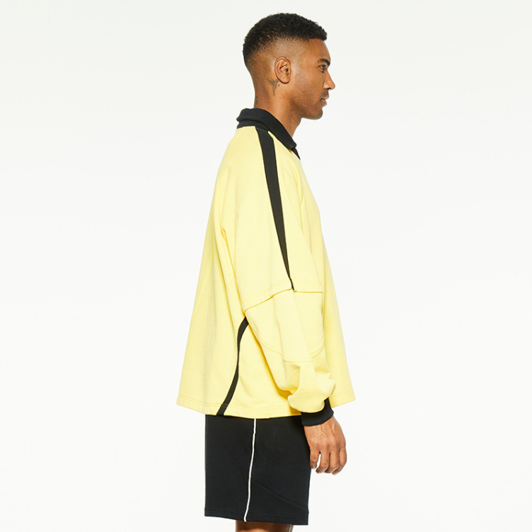 Long sleeve stand up collar casual Colorblock sweatshirts