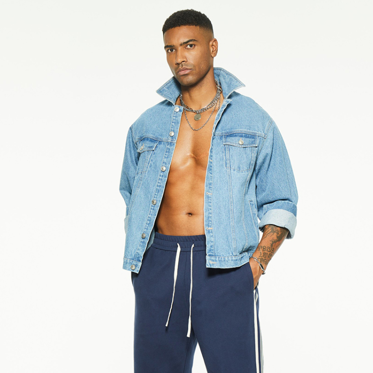 Long sleeve both side pockets cargo Demin shirts