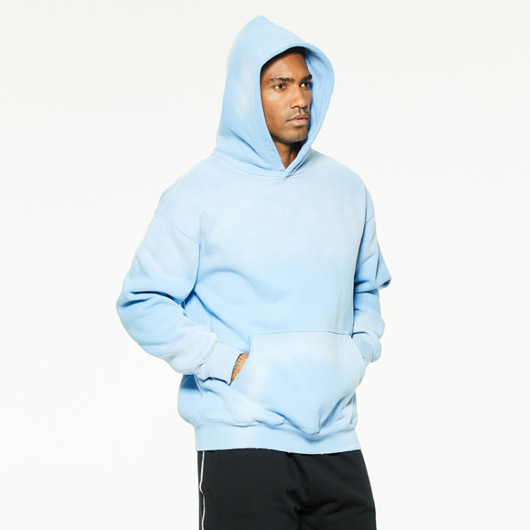 Pure color French terry washed simple hoodies