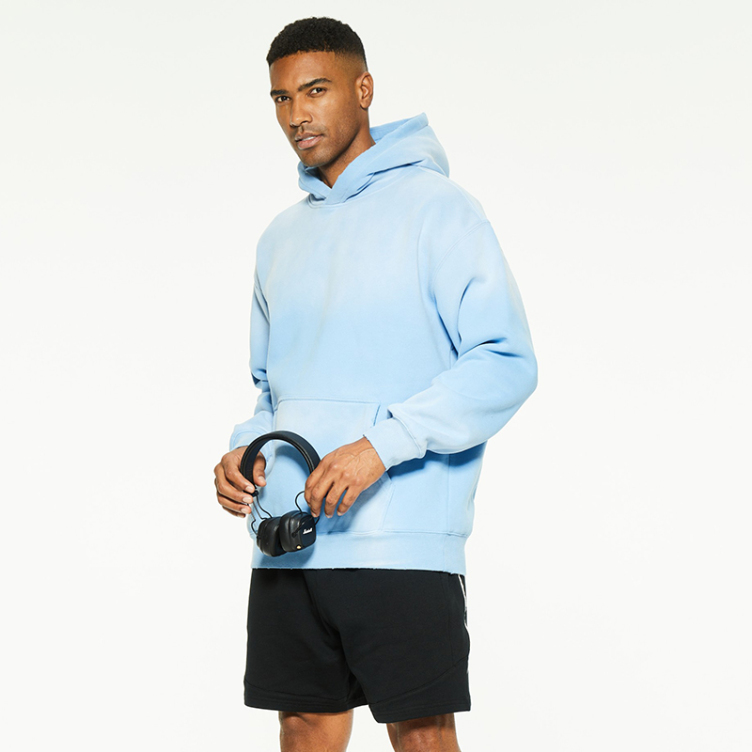 Pure color French terry washed simple hoodies