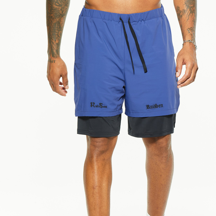 Quick-drying running practice training beach double-layer shorts