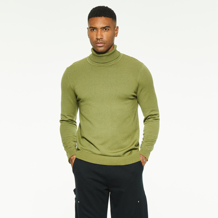 High-necked cozy warm sweater