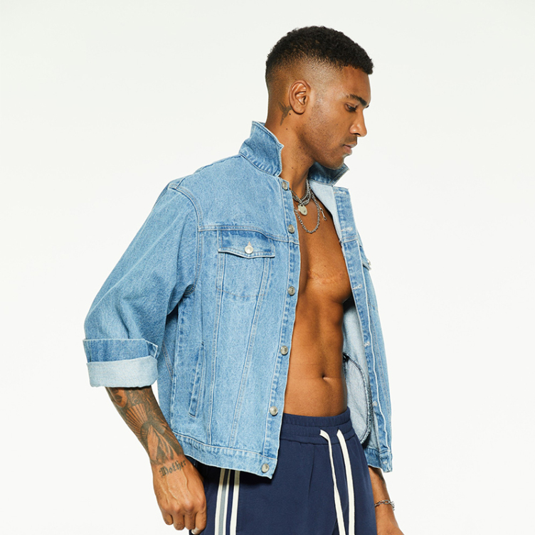 Long sleeve both side pockets cargo Demin shirts