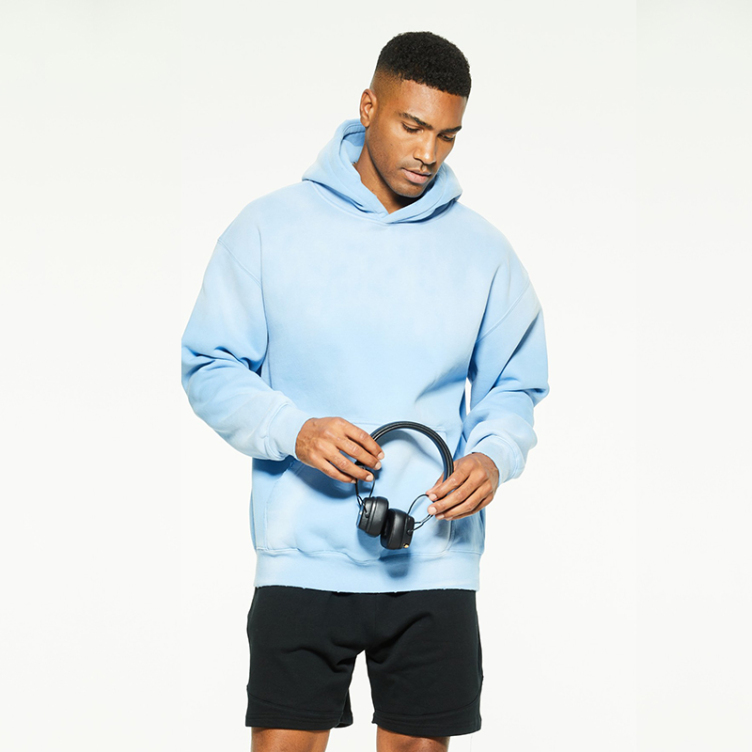 Pure color French terry washed simple hoodies