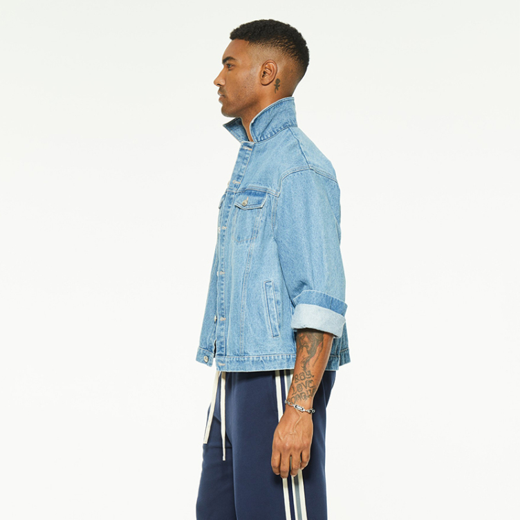 Long sleeve both side pockets cargo Demin shirts