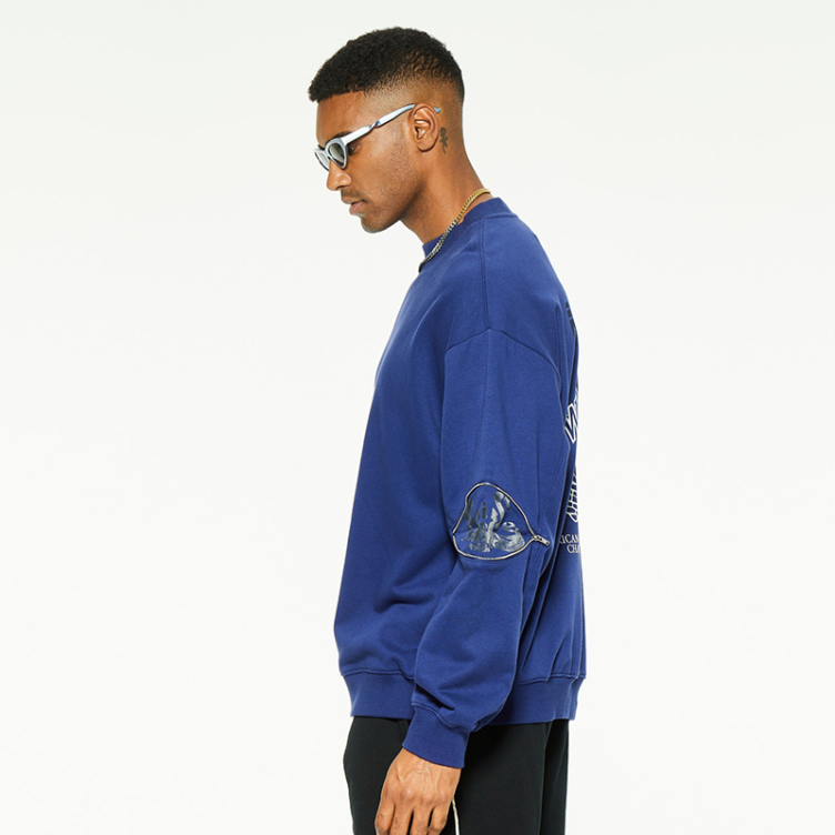 French Terry embroidery combed cotton sweatshirt