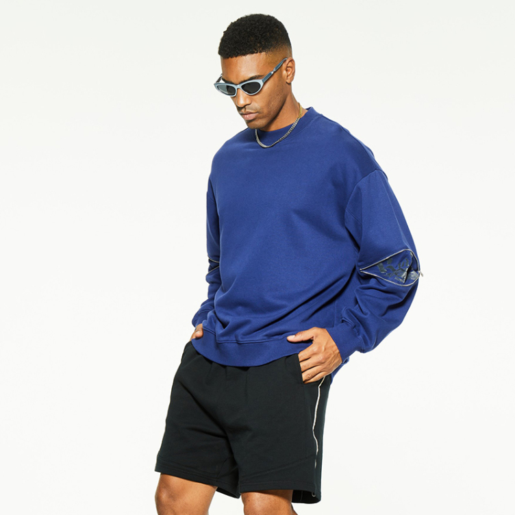 French Terry embroidery combed cotton sweatshirt