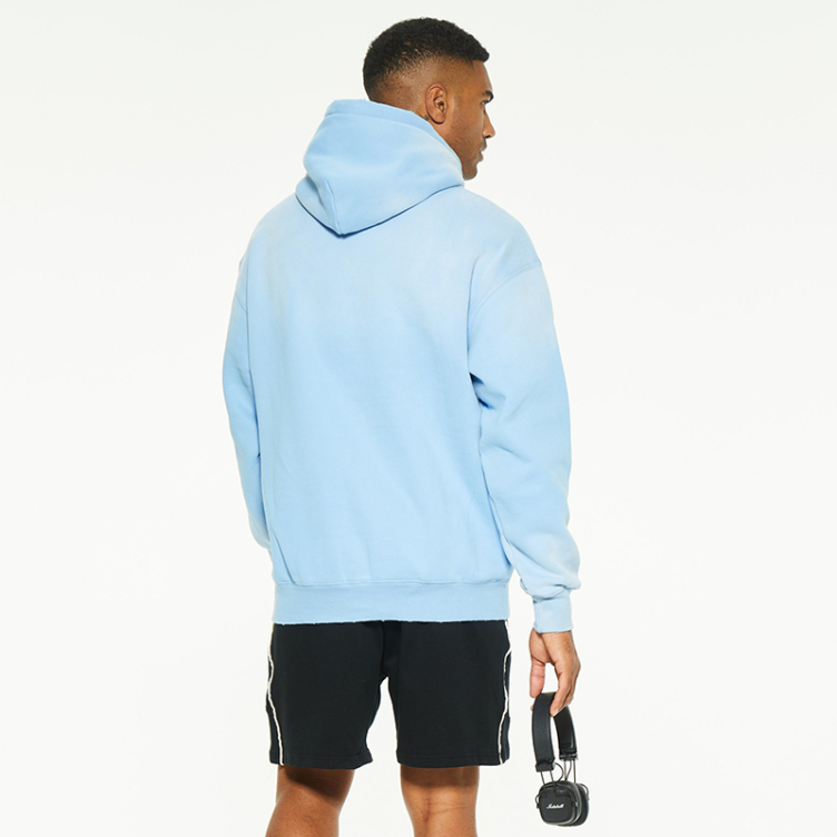 Pure color French terry washed simple hoodies