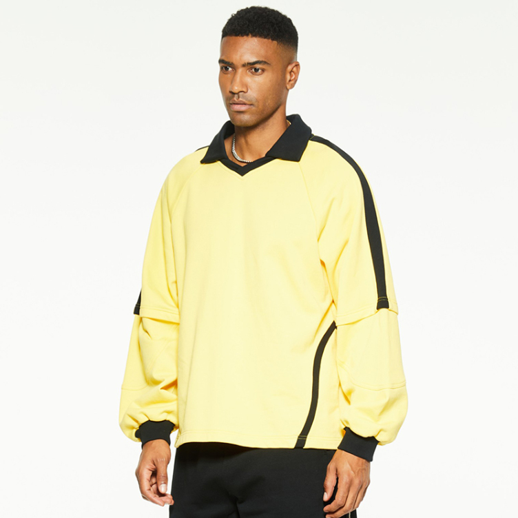 Long sleeve stand up collar casual Colorblock sweatshirts