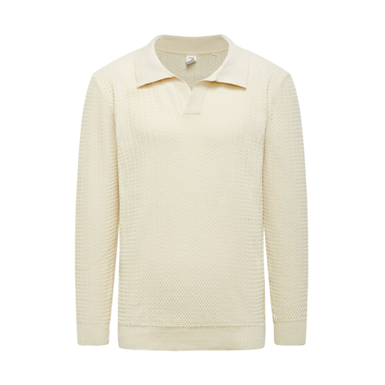 Lapel anti-pilling V-neck casual sweaters