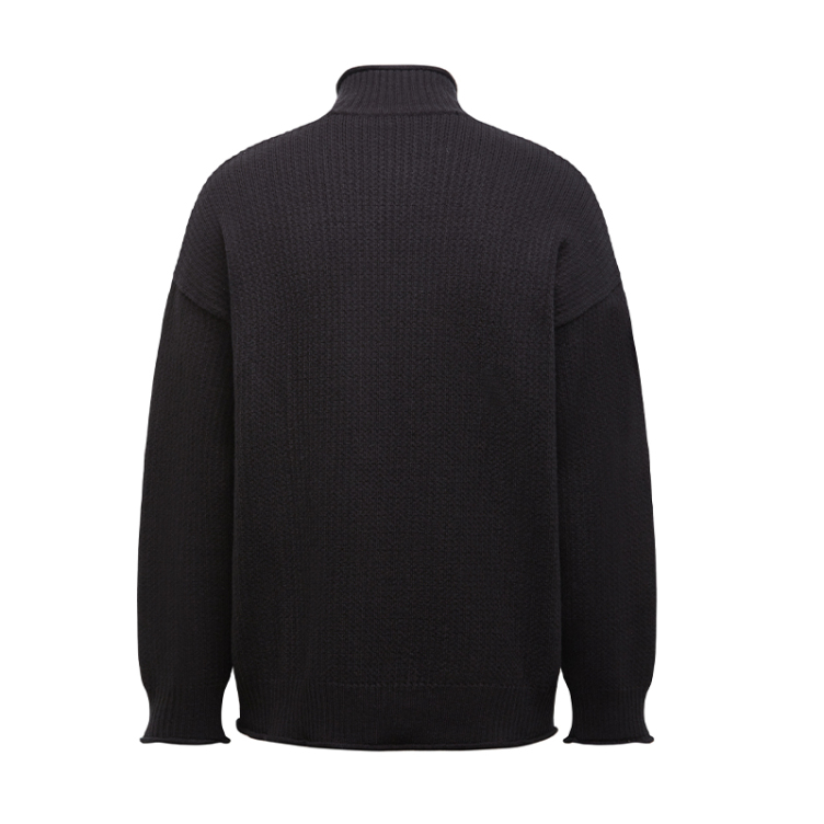 Casual zipper knit lazy style stand-up collar jackets