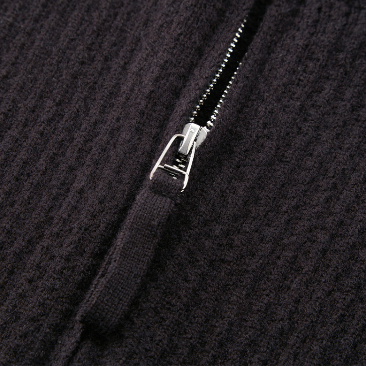 Casual zipper knit lazy style stand-up collar jackets