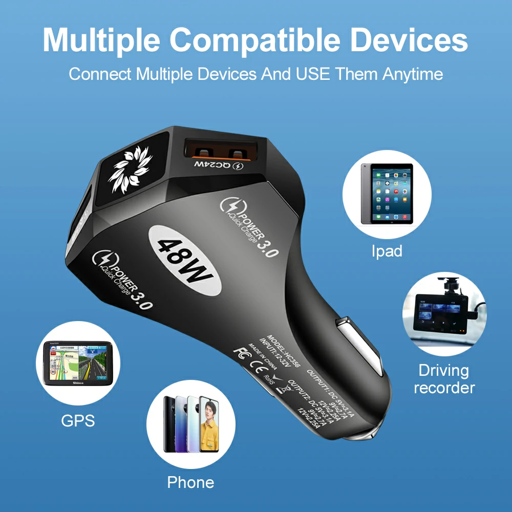 WOWTECHPROMOS: 48W Dual PD3.0 USB C Car Charger