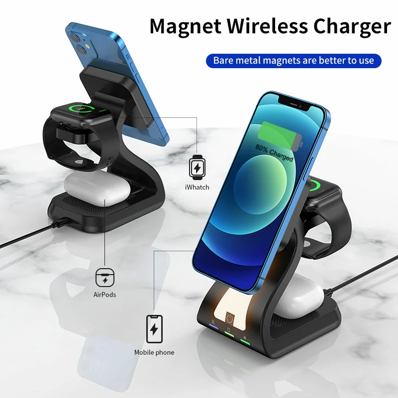 WOWTECHPROMOS: 15W 3-in-1 Magnetic Wireless Charger with Night Lamp