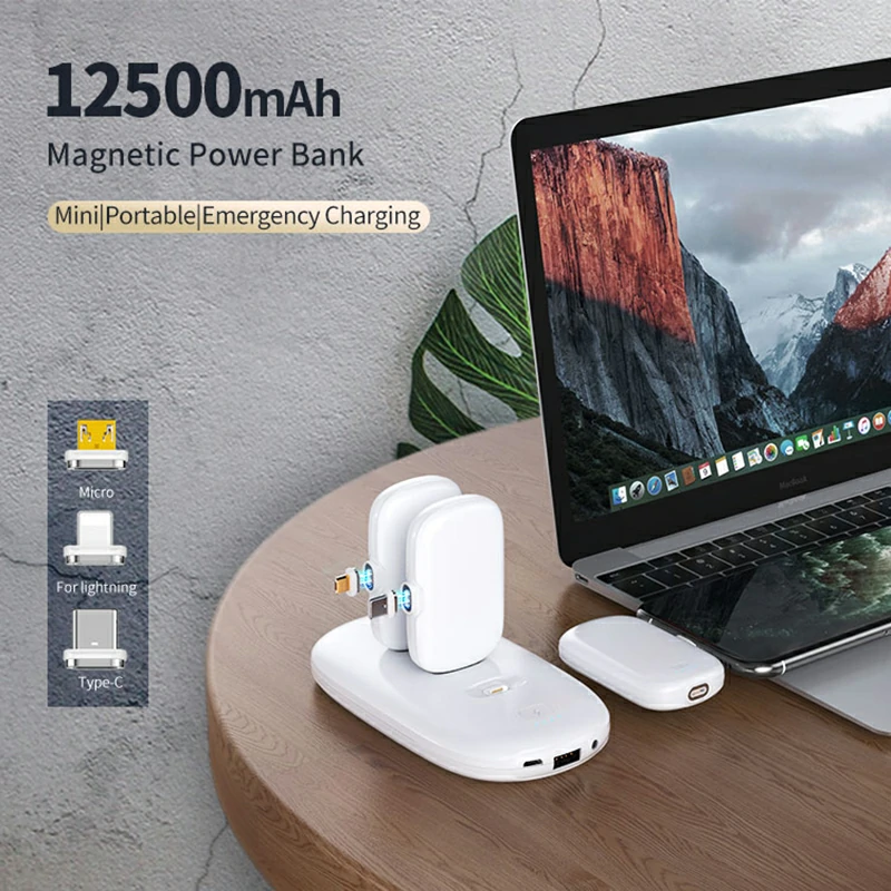 WOWTECHPROMOS: 3-in-1 Magnetic Finger Portable Power Bank for On-the-Go Charging