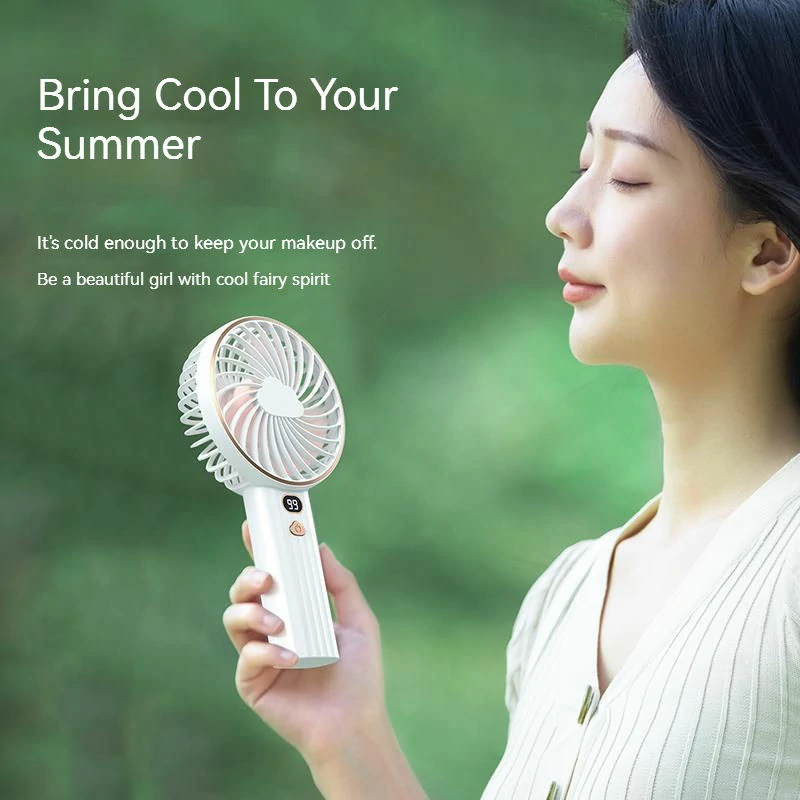 WOWTECHPROMOS: Portable Handheld Fan with Real-Time LED Display
