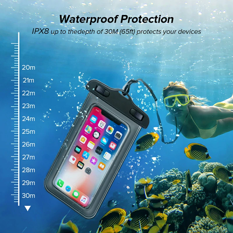 WOWTECHPROMOS Airbag Waterproof Bag: Touchscreen Friendly, Floatable & Fits All Smartphones