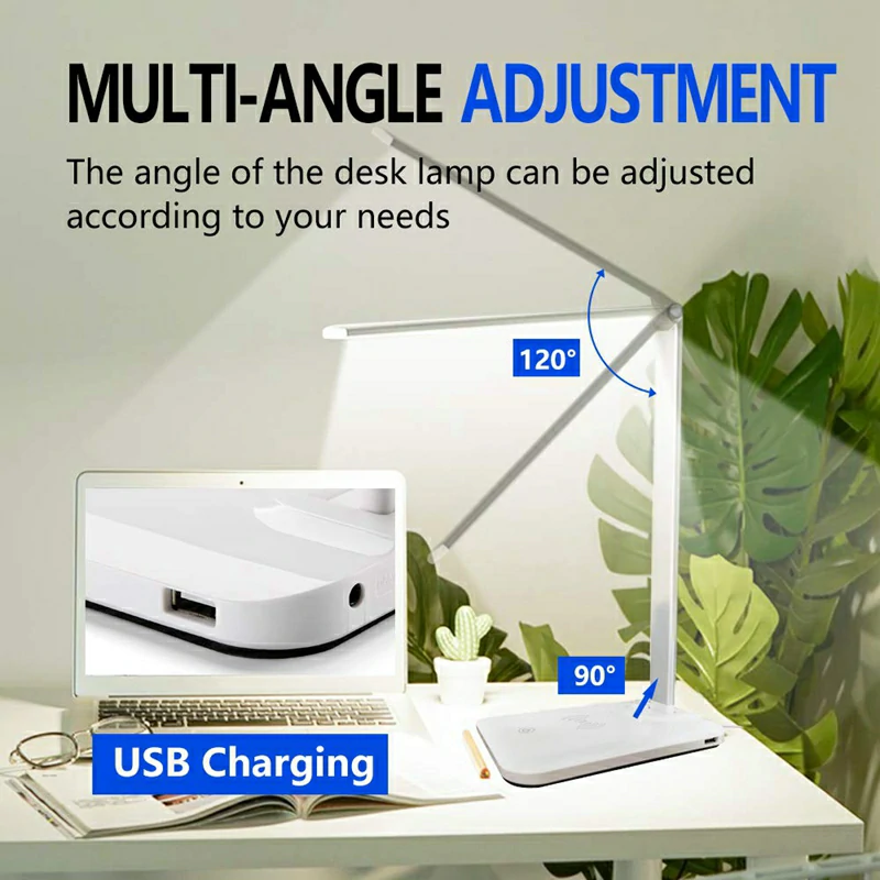 WOWTECHPROMOS: LED Desk Lamp with Wireless Charging Feature
