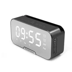 3-in-1 Bluetooth Speaker with Alarm Clock & Phone Holder