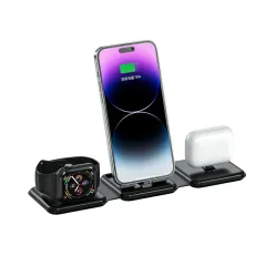 Foldable 3-in-1 Wireless Charger - Compact, Fast & Multi-Device Ready
