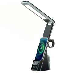 Multifunctional LED Desk Lamp: 3-in-1 Wireless Charger & Bright Lighting