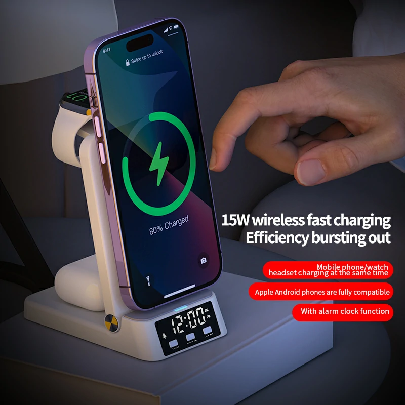 WOWTECHPROMOS: 3-in-1 Foldable Wireless Charging Station - Your Compact Charging Solution