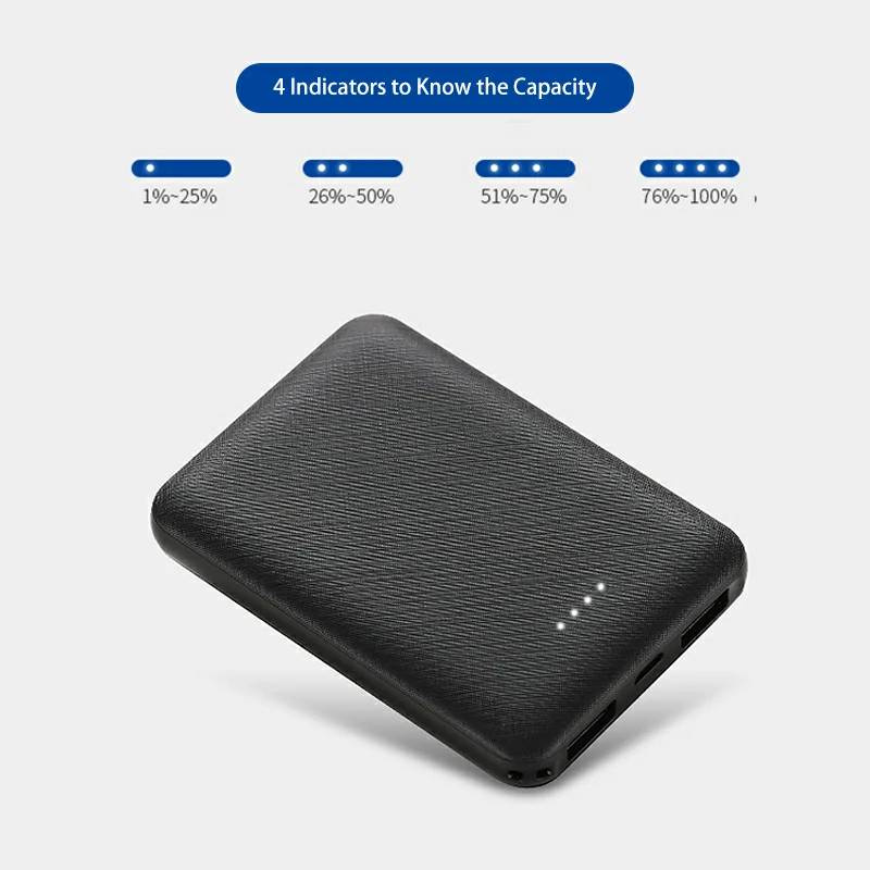 WOWTECHPROMOS: Sleek 5000mAh Power Bank with Dual USB Output for All Devices