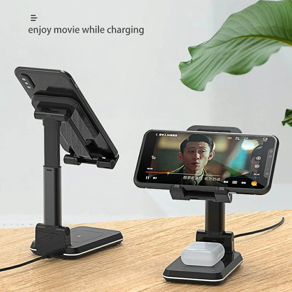 WOWTECHPROMOS: Portable 2-in-1 Wireless Charger & Adjustable Phone Holder