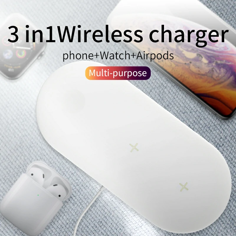 WOWTECHPROMOS 3-in-1 Wireless Charger: Fast, Compact & Multi-Device Ready