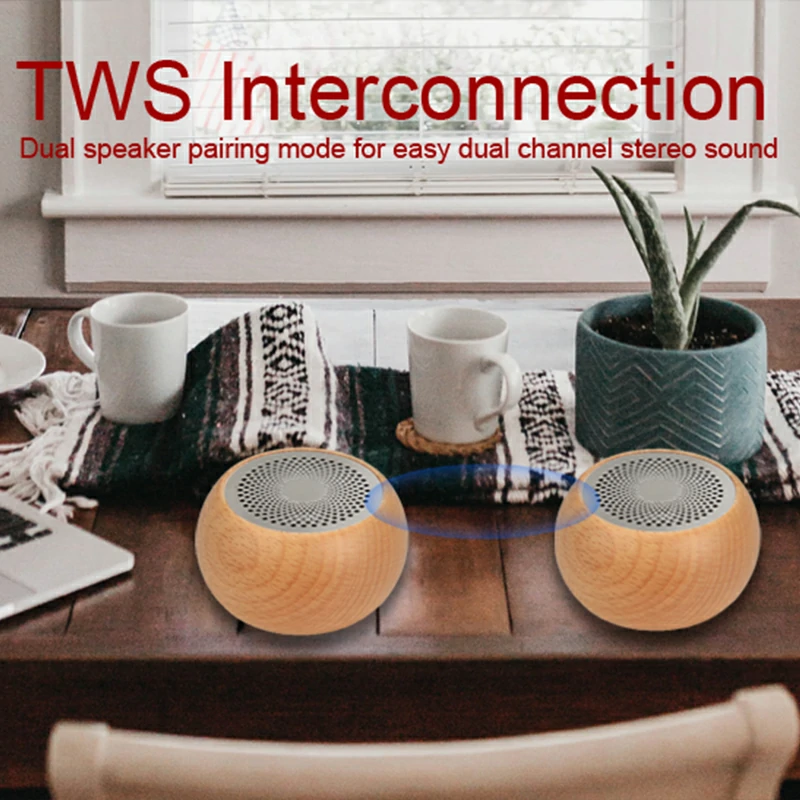 WOWTECHPROMOS: Bamboo Eco-friendly Wireless Bluetooth Speaker - Natural Sound & Design
