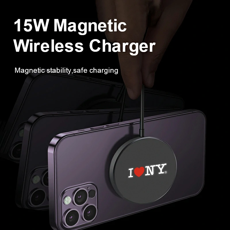 WOWTECHPROMOS Mini Wireless Charger: Portable, Magnetic & Glowing