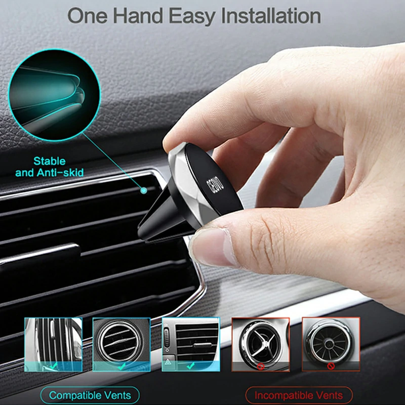 WOWTECHPROMOS: Magnetic Car Phone Holder for Dashboard - Secure, Adjustable & Compact